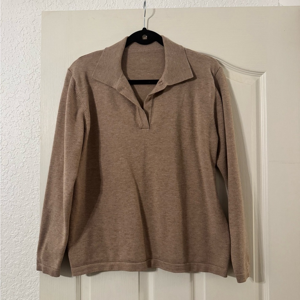 Commense Beige Collared Sweater - Picture 2 of 5